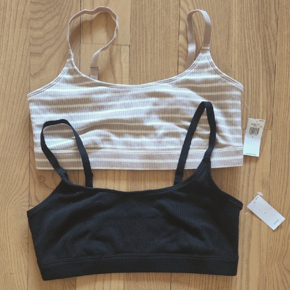 2 Old Navy Ribbed Bralettes Large NWT